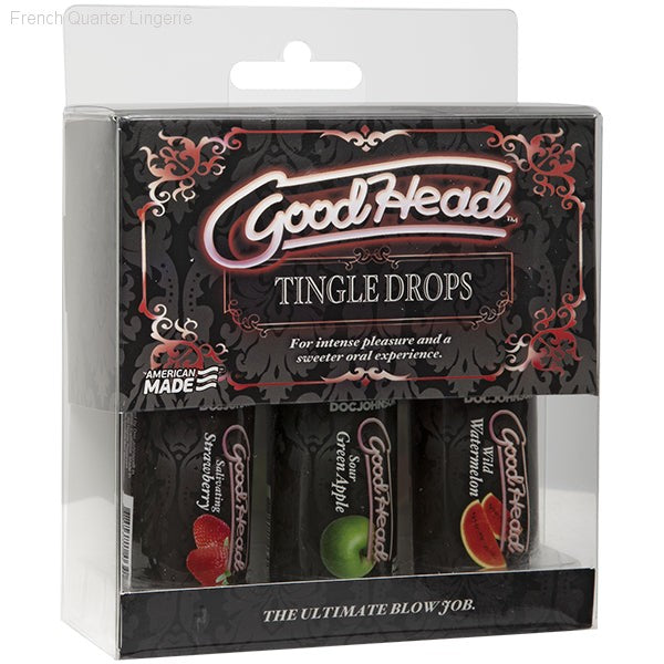 Oral Sex Essentials - GoodHead™ Tingle Drops - Wild Watermelon, Sour Green Apple, Salivating Strawberry Oral Sex Essentials - GoodHead™ Tingle Drops - Wild Watermelon, Sour Green Apple, Salivating Strawberry