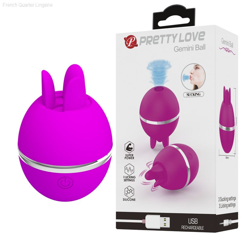 Gemini Ball - Licking & Sucking Silicone Ball Vibrator French Quarter Lingerie Gemini Ball - Licking & Sucking Silicone Ball Vibrator French Quarter Lingerie