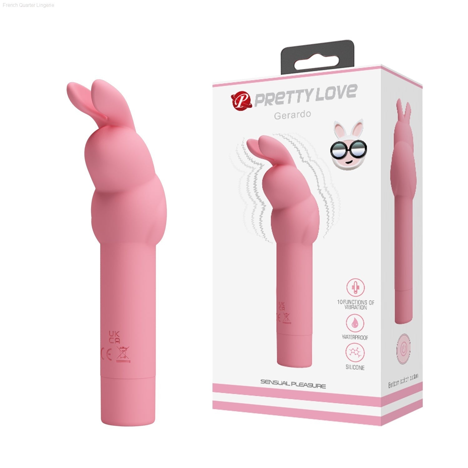 Gerardo - Clit Vibrator with Bunny Ears French Quarter Lingerie Gerardo - Clit Vibrator with Bunny Ears French Quarter Lingerie
