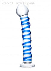 7.5” Blue Spiral Glass Dildo-French Quarter Lingerie 7.5” Blue Spiral Glass Dildo-French Quarter Lingerie