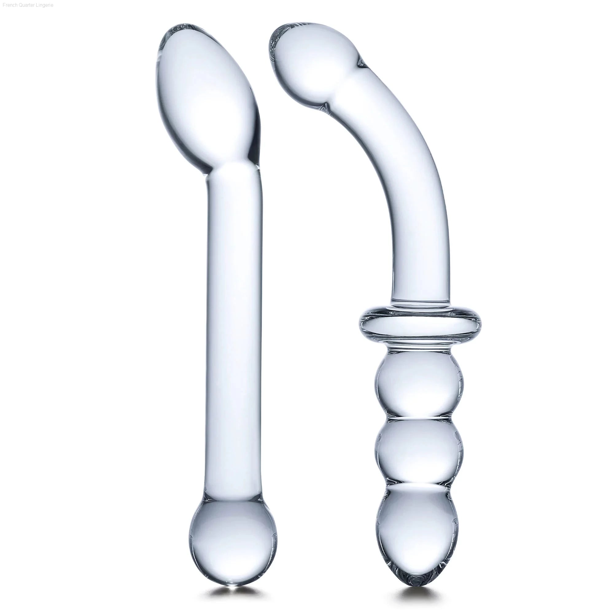 G-Spot Pleasure Glass Dildo Set-French Quarter Lingerie G-Spot Pleasure Glass Dildo Set-French Quarter Lingerie