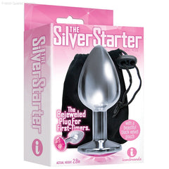 The 9'S The Silver Starter Bejeweled Round Plug - Small The 9'S The Silver Starter Bejeweled Round Plug - Small