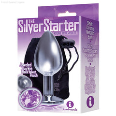 The 9'S The Silver Starter Bejeweled Round Plug - Small The 9'S The Silver Starter Bejeweled Round Plug - Small