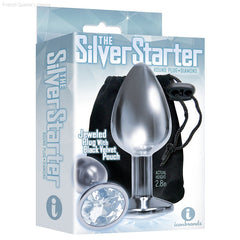 The 9'S The Silver Starter Bejeweled Round Plug - Small The 9'S The Silver Starter Bejeweled Round Plug - Small