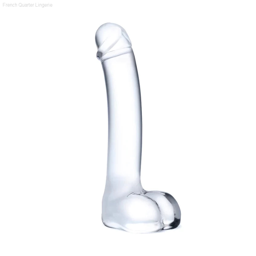 7" Realistic Curved Glass G-Spot Dildo-French Quarter Lingerie 7" Realistic Curved Glass G-Spot Dildo-French Quarter Lingerie
