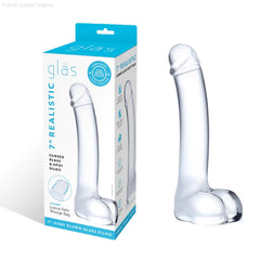 7" Realistic Curved Glass G-Spot Dildo-French Quarter Lingerie 7" Realistic Curved Glass G-Spot Dildo-French Quarter Lingerie