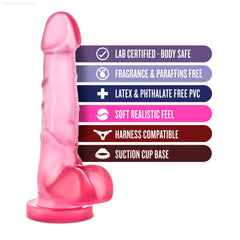 Blush B Yours Sweet N' Hard 4 Realistic 7-Inch Long Dildo With Balls & Suction Cup Base-French Quarter Lingerie Blush B Yours Sweet N' Hard 4 Realistic 7-Inch Long Dildo With Balls & Suction Cup Base-French Quarter Lingerie