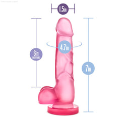 Blush B Yours Sweet N' Hard 4 Realistic 7-Inch Long Dildo With Balls & Suction Cup Base-French Quarter Lingerie Blush B Yours Sweet N' Hard 4 Realistic 7-Inch Long Dildo With Balls & Suction Cup Base-French Quarter Lingerie