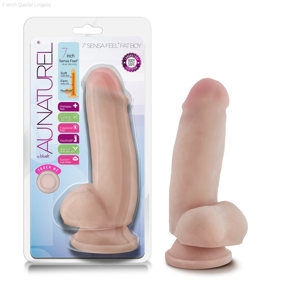 Au Naturel Realistic 7-Inch Fat Boy Long Dildo With Balls & Suction Cup Base-French Quarter Lingerie Au Naturel Realistic 7-Inch Fat Boy Long Dildo With Balls & Suction Cup Base-French Quarter Lingerie