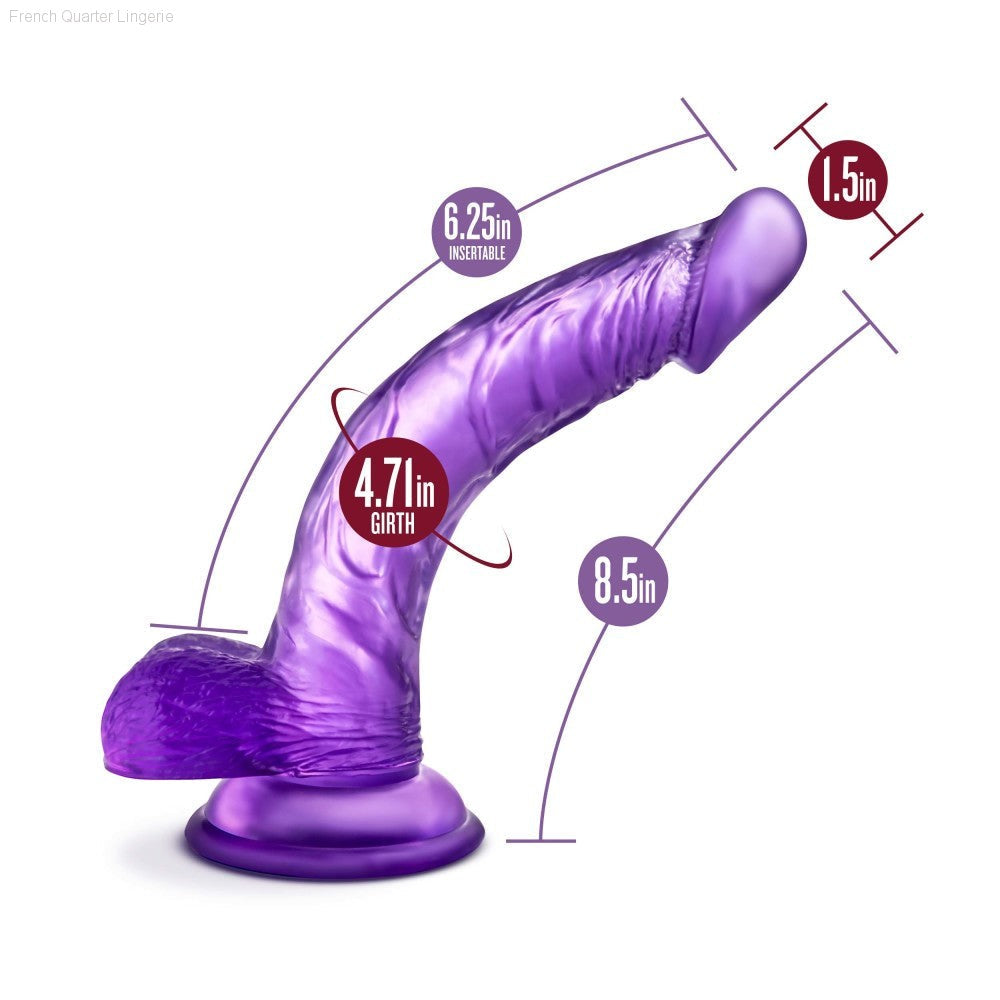 B Yours By Blush® | Sweet N' Hard 7 Realistic Curved G-Spot Long Dildo With Balls & Suction Cup Base-French Quarter Lingerie B Yours By Blush® | Sweet N' Hard 7 Realistic Curved G-Spot Long Dildo With Balls & Suction Cup Base-French Quarter Lingerie