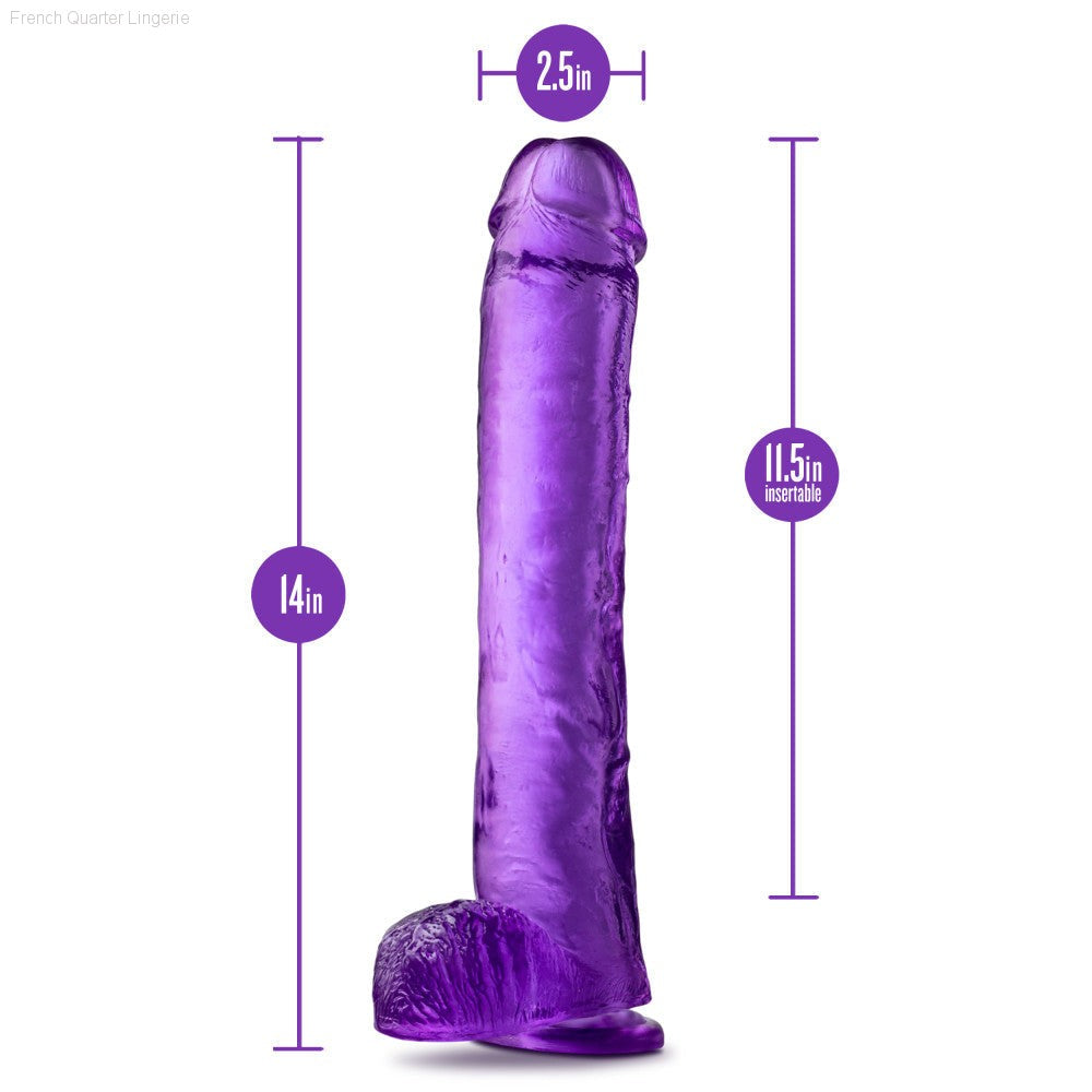 B Yours Plus By Blush® | Hefty N’ Hung 14-Inch Long Dildo With Balls & Suction Cup Base-French Quarter Lingerie B Yours Plus By Blush® | Hefty N’ Hung 14-Inch Long Dildo With Balls & Suction Cup Base-French Quarter Lingerie