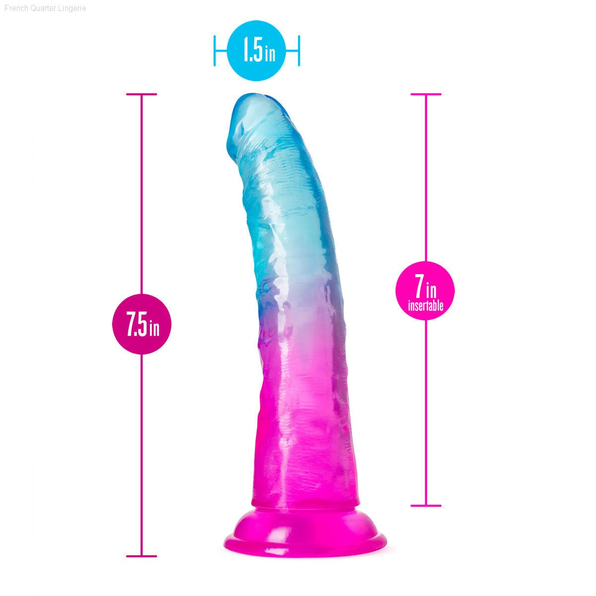 B Yours By Blush® | Beautiful Sky Realistic Sunset 7.5-Inch Long Dildo With Suction Cup Base-French Quarter Lingerie B Yours By Blush® | Beautiful Sky Realistic Sunset 7.5-Inch Long Dildo With Suction Cup Base-French Quarter Lingerie