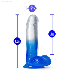 B Yours By Blush® | Stella Blue Realistic Blue 6.25-Inch Long Dildo With Balls & Suction Cup Base-French Quarter Lingerie B Yours By Blush® | Stella Blue Realistic Blue 6.25-Inch Long Dildo With Balls & Suction Cup Base-French Quarter Lingerie