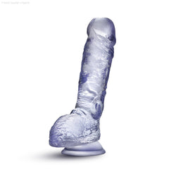 B Yours Plus By Blush® | Hearty n’ Hefty Clear 9-Inch Long Dildo With Balls & Suction Cup Base-French Quarter Lingerie B Yours Plus By Blush® | Hearty n’ Hefty Clear 9-Inch Long Dildo With Balls & Suction Cup Base-French Quarter Lingerie