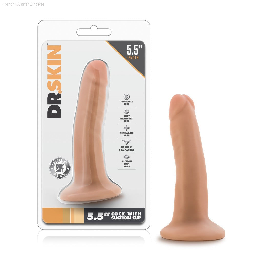 Dr. Skin By Blush® | Realistic 5.5-Inch Long Dildo With Suction Cup Base-French Quarter Lingerie Dr. Skin By Blush® | Realistic 5.5-Inch Long Dildo With Suction Cup Base-French Quarter Lingerie