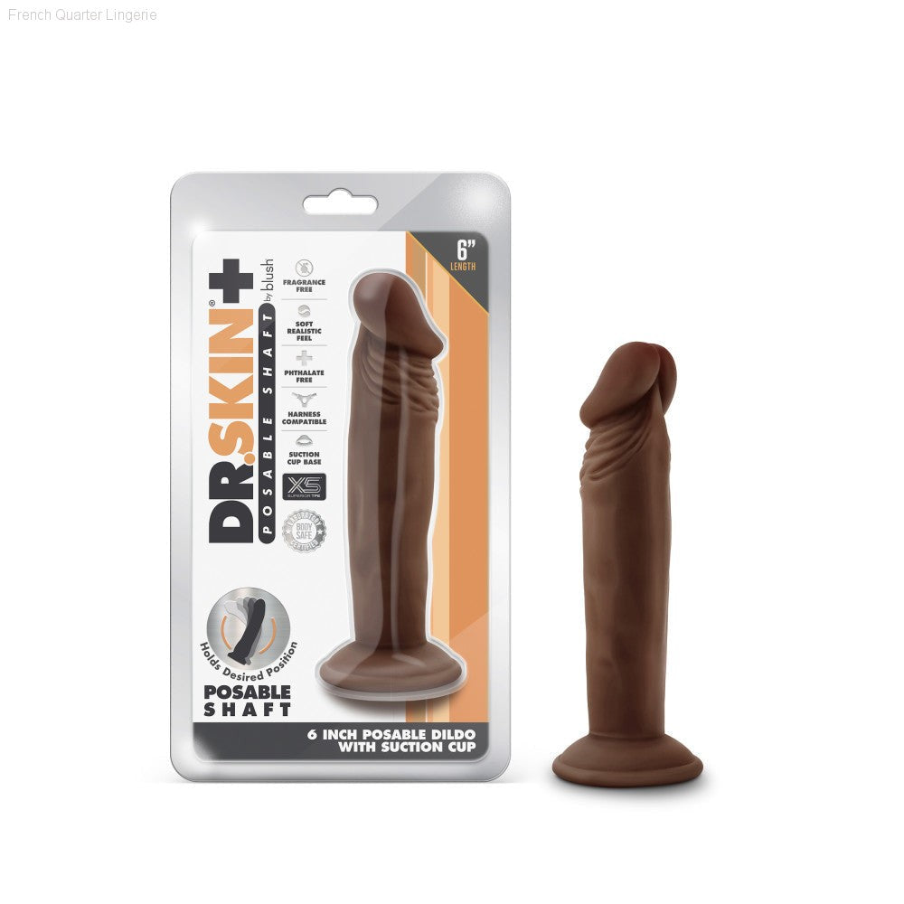 Dr. Skin Plus By Blush® | Realistic 6.5-Inch Long Soft Yet Erect & Posable Dildo With Suction Cup Base-French Quarter Lingerie Dr. Skin Plus By Blush® | Realistic 6.5-Inch Long Soft Yet Erect & Posable Dildo With Suction Cup Base-French Quarter Lingerie