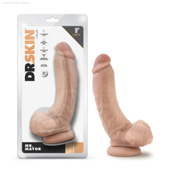 Dr. Skin By Blush® | Mr. Mayor 9 Inch Long Dildo with Suction Cup & Balls-French Quarter Lingerie Dr. Skin By Blush® | Mr. Mayor 9 Inch Long Dildo with Suction Cup & Balls-French Quarter Lingerie
