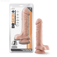 Dr. Skin Plus By Blush® | Realistic 9-Inch Long Soft Yet Erect & Posable Dildo With Balls & Suction Cup Base-French Quarter Lingerie Dr. Skin Plus By Blush® | Realistic 9-Inch Long Soft Yet Erect & Posable Dildo With Balls & Suction Cup Base-French Quarter Lingerie
