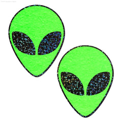 Alien: Glow-In-The-Dark With Glittering Eyes Nipple Pasties Alien: Glow-In-The-Dark With Glittering Eyes Nipple Pasties