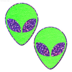 Alien: Glow-In-The-Dark With Glittering Eyes Nipple Pasties Alien: Glow-In-The-Dark With Glittering Eyes Nipple Pasties