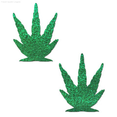 Leaf: Glittering Green Pot Leaves Nipple Pasties By Pastease® Leaf: Glittering Green Pot Leaves Nipple Pasties By Pastease®