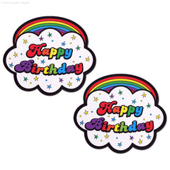 Cloud: Rainbow 'Happy Birthday' Cloud Nipple Pasties By Pastease® Cloud: Rainbow 'Happy Birthday' Cloud Nipple Pasties By Pastease®