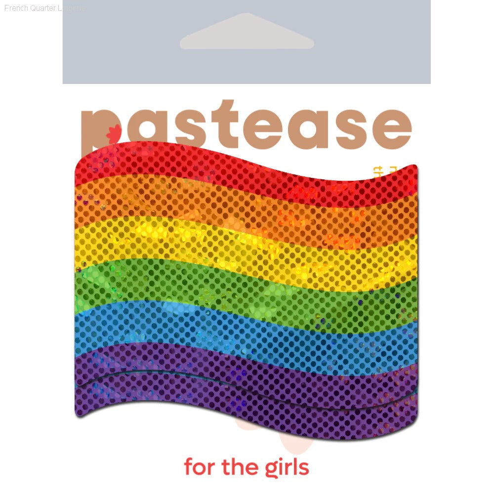 Flag: Gay Rainbow Waving Flag Nipple Pasties By Pastease® Flag: Gay Rainbow Waving Flag Nipple Pasties By Pastease®