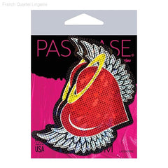 Premium Angel Glitter Heart with Wings and Halo Pasties Nipple Covers Premium Angel Glitter Heart with Wings and Halo Pasties Nipple Covers