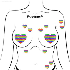 Body Minis: 10 Mini Pink Holographic Hearts Nipple & Body Pasties By Pastease® Body Minis: 10 Mini Pink Holographic Hearts Nipple & Body Pasties By Pastease®