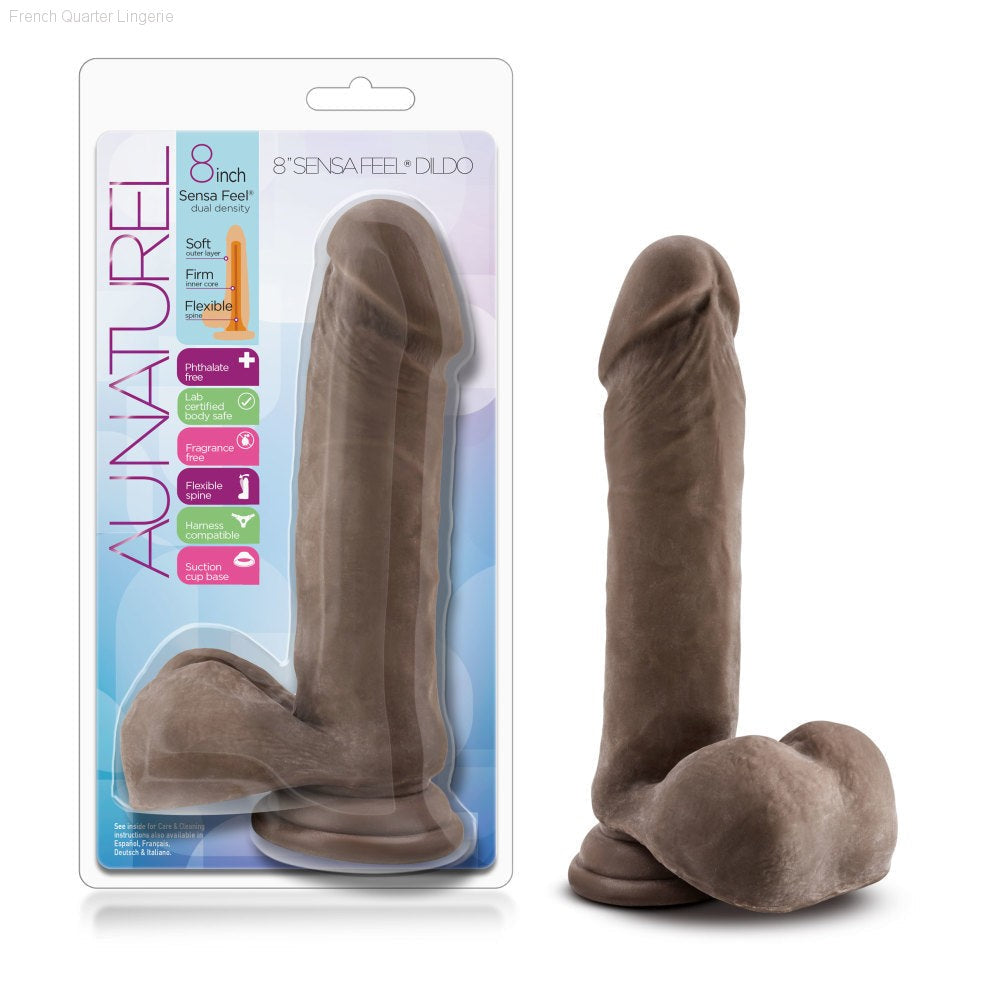 Au Naturel Realistic 8-Inch Long Dildo With Balls & Suction Cup Base-French Quarter Lingerie Au Naturel Realistic 8-Inch Long Dildo With Balls & Suction Cup Base-French Quarter Lingerie