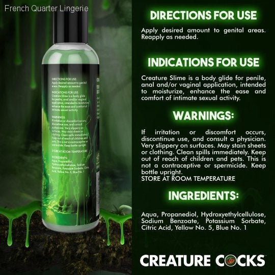 Green Creature Slime Water-Based Lubricant-French Quarter Lingerie Green Creature Slime Water-Based Lubricant-French Quarter Lingerie