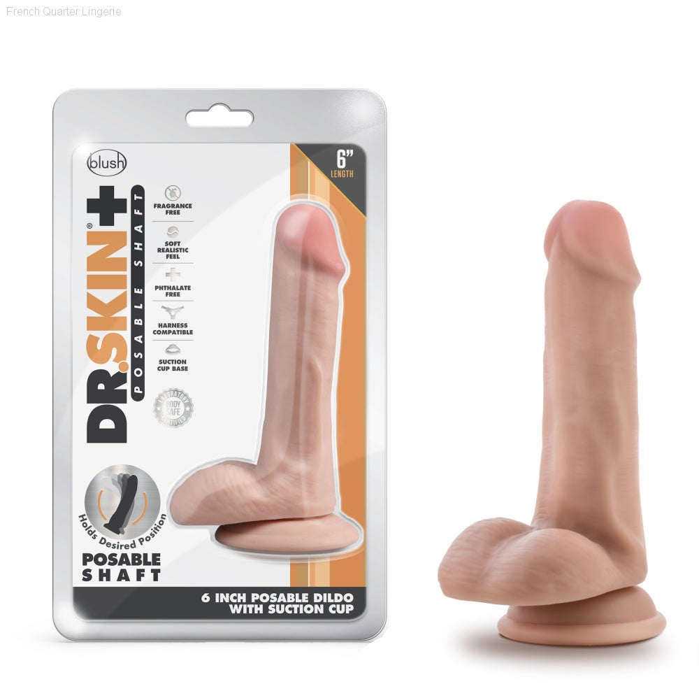 Dr. Skin Plus By Blush® | Realistic 6.5-Inch Long Soft Yet Erect & Posable Dildo With Balls & Suction Cup Base Dr. Skin Plus By Blush® | Realistic 6.5-Inch Long Soft Yet Erect & Posable Dildo With Balls & Suction Cup Base