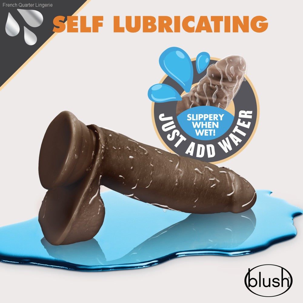 Dr. Skin Glide By Blush® | Realistic 7-Inch Long Self-Lubricating Dildo With Balls & Suction Cup Base-French Quarter Lingerie Dr. Skin Glide By Blush® | Realistic 7-Inch Long Self-Lubricating Dildo With Balls & Suction Cup Base-French Quarter Lingerie