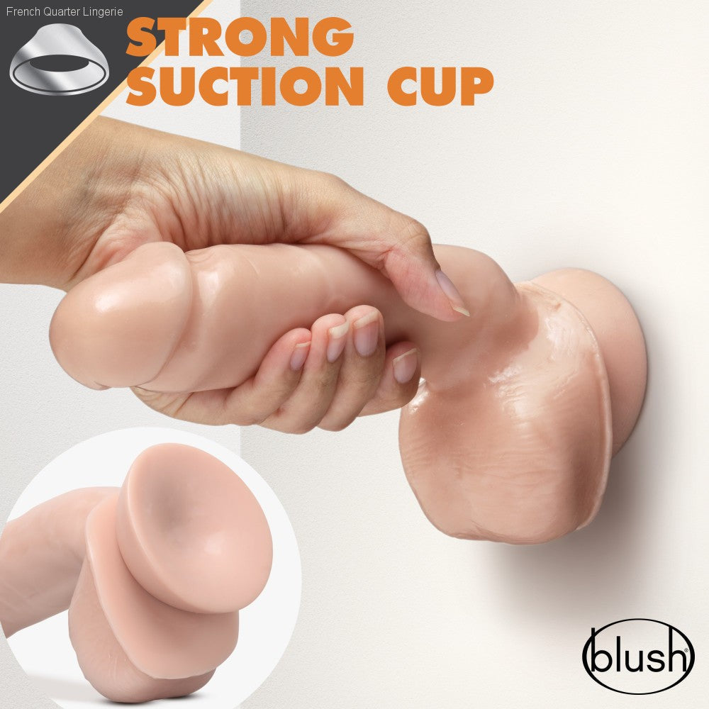 Dr. Skin Glide By Blush® | Realistic 8.5-Inch Long Self-Lubricating Dildo With Balls & Suction Cup Base-French Quarter Lingerie Dr. Skin Glide By Blush® | Realistic 8.5-Inch Long Self-Lubricating Dildo With Balls & Suction Cup Base-French Quarter Lingerie