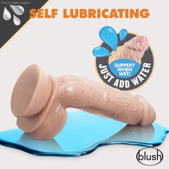 Dr. Skin Glide By Blush® | Realistic 8.5-Inch Long Self-Lubricating Dildo With Balls & Suction Cup Base-French Quarter Lingerie Dr. Skin Glide By Blush® | Realistic 8.5-Inch Long Self-Lubricating Dildo With Balls & Suction Cup Base-French Quarter Lingerie