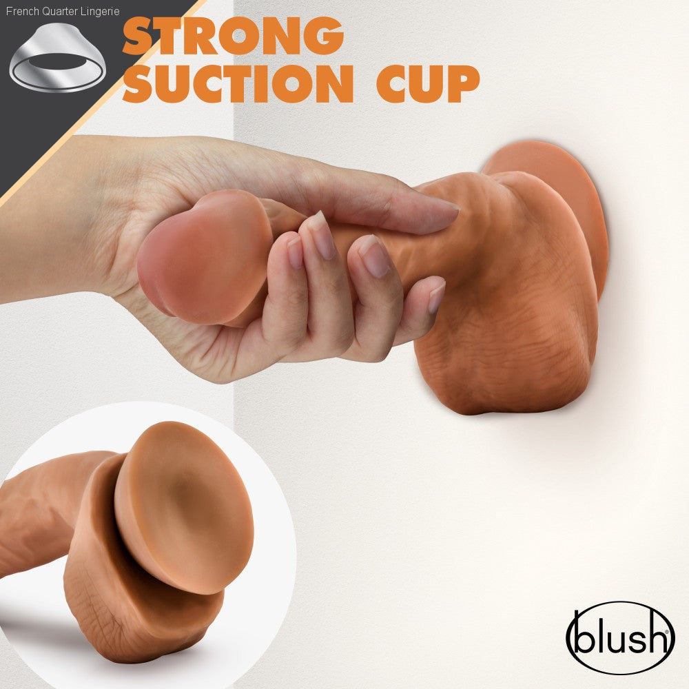 Dr. Skin Glide By Blush® | Realistic 8.5-Inch Long Self-Lubricating Dildo With Balls & Suction Cup Base-French Quarter Lingerie Dr. Skin Glide By Blush® | Realistic 8.5-Inch Long Self-Lubricating Dildo With Balls & Suction Cup Base-French Quarter Lingerie