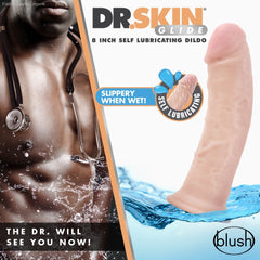 Dr. Skin Glide By Blush® | Realistic 8-Inch Long Self-Lubricating Dildo With Suction Cup Base-French Quarter Lingerie Dr. Skin Glide By Blush® | Realistic 8-Inch Long Self-Lubricating Dildo With Suction Cup Base-French Quarter Lingerie
