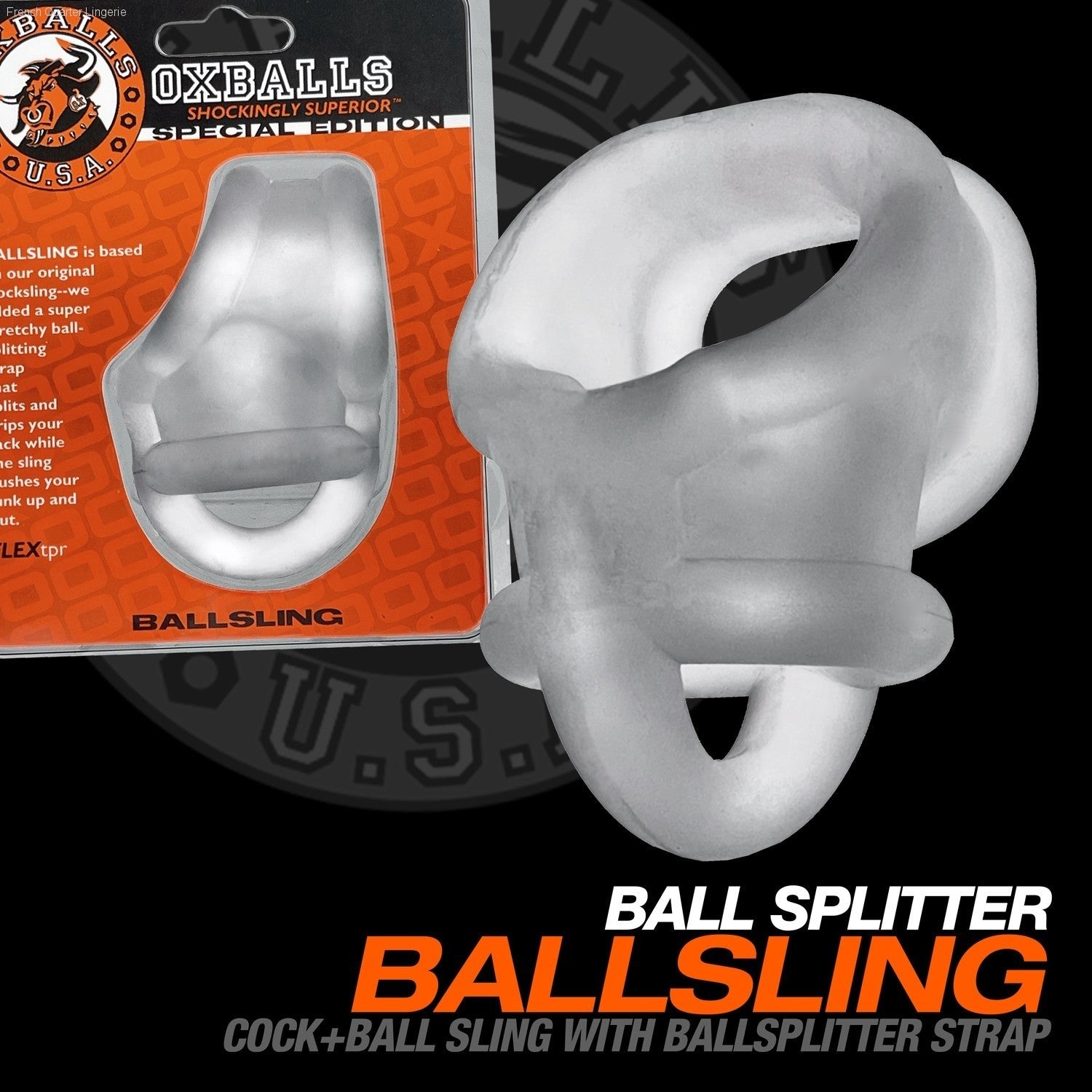 BALLSLING - Power Sling with Ball Splitter & Bulge Enhancer-French Quarter Lingerie BALLSLING - Power Sling with Ball Splitter & Bulge Enhancer-French Quarter Lingerie
