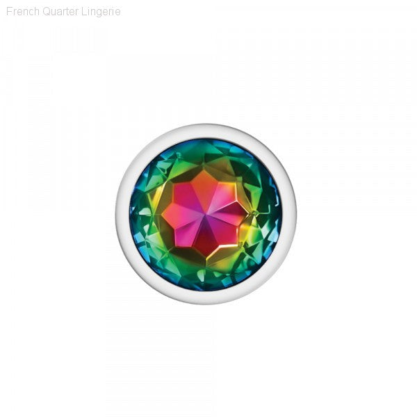Cheeky Charms - Silver Metal Butt Plug - Round/Rainbow-French Quarter Lingerie Cheeky Charms - Silver Metal Butt Plug - Round/Rainbow-French Quarter Lingerie