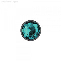 Cheeky Charms - Gunmetal Metal Butt Plug - Round/Teal-French Quarter Lingerie Cheeky Charms - Gunmetal Metal Butt Plug - Round/Teal-French Quarter Lingerie