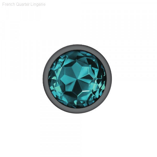 Cheeky Charms - Gunmetal Metal Butt Plug - Round/Teal-French Quarter Lingerie Cheeky Charms - Gunmetal Metal Butt Plug - Round/Teal-French Quarter Lingerie