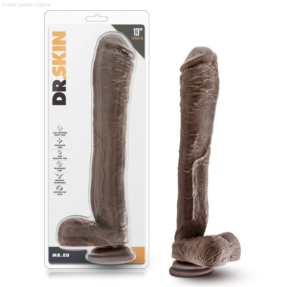 Dr. Skin By Blush® | Mr. Ed Realistic 13-Inch Long Dildo With Balls & Suction Cup Base-French Quarter Lingerie Dr. Skin By Blush® | Mr. Ed Realistic 13-Inch Long Dildo With Balls & Suction Cup Base-French Quarter Lingerie