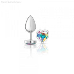 Cheeky Charms - Silver Metal Butt Plug - Heart/Clear-French Quarter Lingerie Cheeky Charms - Silver Metal Butt Plug - Heart/Clear-French Quarter Lingerie