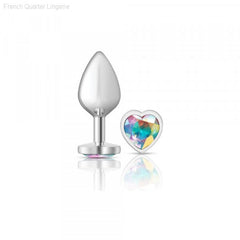 Cheeky Charms - Silver Metal Butt Plug - Heart/Clear-French Quarter Lingerie Cheeky Charms - Silver Metal Butt Plug - Heart/Clear-French Quarter Lingerie