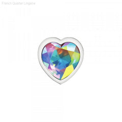 Cheeky Charms - Silver Metal Butt Plug - Heart/Clear-French Quarter Lingerie Cheeky Charms - Silver Metal Butt Plug - Heart/Clear-French Quarter Lingerie