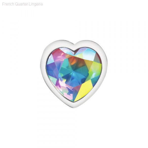Cheeky Charms - Silver Metal Butt Plug - Heart/Clear-French Quarter Lingerie Cheeky Charms - Silver Metal Butt Plug - Heart/Clear-French Quarter Lingerie