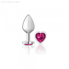 Cheeky Charms - Silver Metal Butt Plug - Heart/Pink-French Quarter Lingerie Cheeky Charms - Silver Metal Butt Plug - Heart/Pink-French Quarter Lingerie