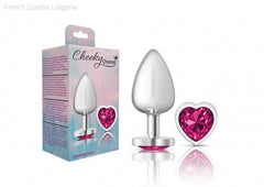 Cheeky Charms - Silver Metal Butt Plug - Heart/Pink-French Quarter Lingerie Cheeky Charms - Silver Metal Butt Plug - Heart/Pink-French Quarter Lingerie