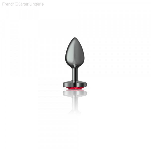 Cheeky Charms - Gunmetal Metal Butt Plug - Heart/Dark Red-French Quarter Lingerie Cheeky Charms - Gunmetal Metal Butt Plug - Heart/Dark Red-French Quarter Lingerie