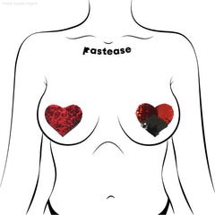 Love: Red & Black Color Changing Sequin Heart Nipple Pasties By Pastease® Love: Red & Black Color Changing Sequin Heart Nipple Pasties By Pastease®